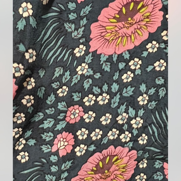 NATALIE MARTIN Saylor BOHO Kimono Short Robe Blue Floral Beach Cover Up RARE! - Picture 4 of 4